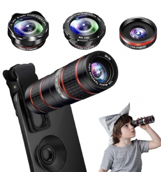 iPhone Camera Lens Kits - Pretmess 4K HD 11 in 1 Aspherical Wide Angle Lens+Super Macro+Fisheye Lens+Telephoto, Phone Lens for Android/iPhone,Cell Phone Video Lens for iPhone/Samsung/Most Smartphone
