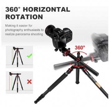 K&F Concept TM2534T DSLR Camera Tripod 66 Inch Portable Magnesium Aluminium Monopod 4 Section Professional Tripods with 360 Degree Ball Head Quick Release Plate Compatible with Canon Nikon Sony DSLR