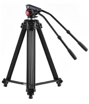 Andoer Professional Fluid Head Tripod with Dual Handled, 67inch/170cm Max Load 10kg Portable Video Camera Tripod for Canon Nikon Sony DSLR Camera Camcorder