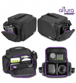 Medium Camera Bag Case by Altura Photo for Nikon, Canon, Sony, Fuji Instax, DSLR, Mirrorless Cameras and Lenses