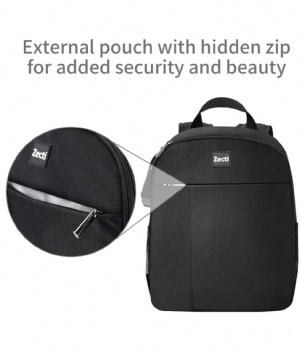 Camera Backpack Zecti Professional Camera Bag Waterproof Canvas Photography Backpack, Camera Case Compatible for for Laptop and DSLRSLR Accessories Black